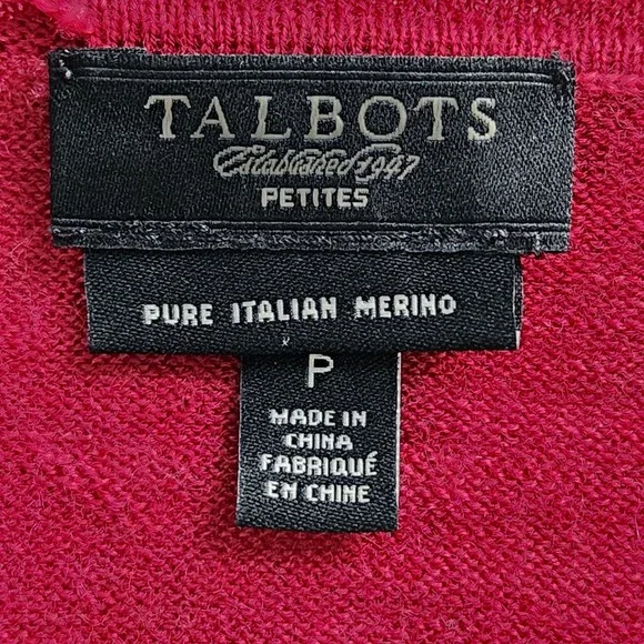 Talbots Cardigan Womens Small Petite Pure Italian Merino Wool Luxury Knit Dainty - Picture 6 of 12